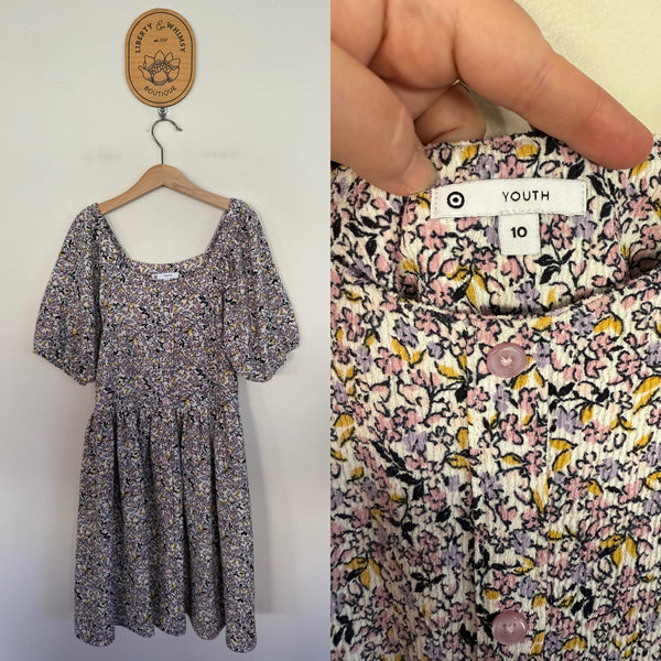 Target floral textured dress Sz 10 as new (looks unworn)