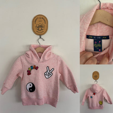 Ghanda pink hooded jumper Sz 1-2 NWOT