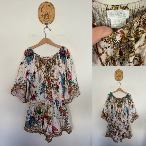 Milla by Camilla diamanté playsuit Sz 10 as new
