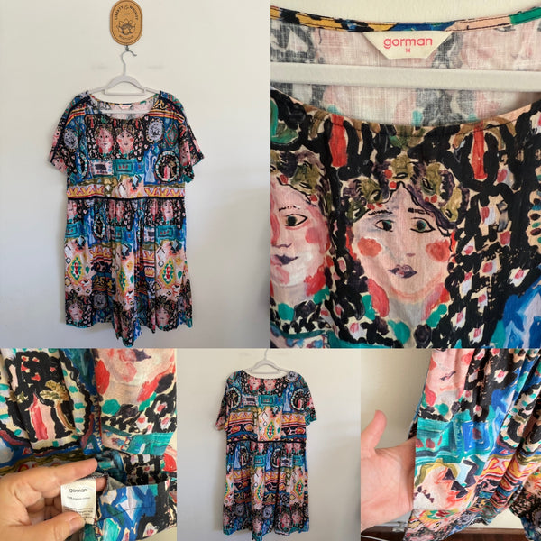 Gorman abstract print dress Sz M NWOT