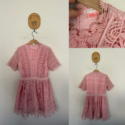 Marlo pink broderie dress Sz 9-10 as new (washed)
