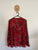 Basque l/s red floral tie-front top Sz 16 as new (washed)