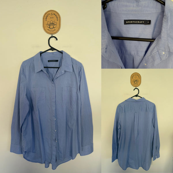 Sportscraft l/s blue shirt Sz 16 NWOT