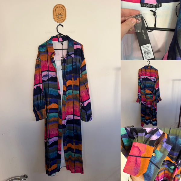 Fate + Becker Somewhere Near Home l/s duster Sz 20 RRP $149.95 NWT