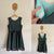 Origami aqua/black netted dress Sz 14 NWOT