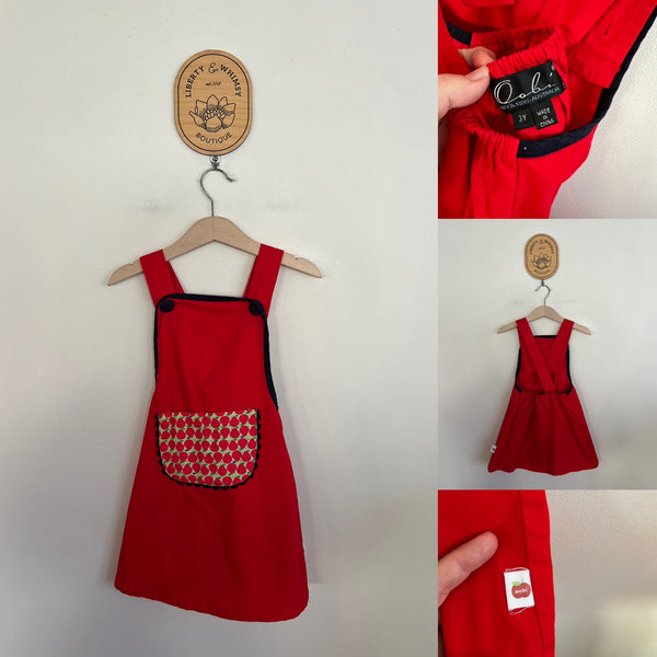 Oobi red pocket pinnie Sz 3 EEUC