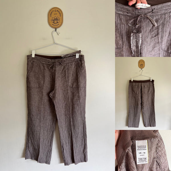 Marks & Spencer “Linen with Love” pants Sz 16 short NWT