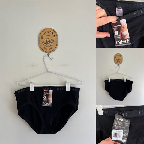 Bonds Cottontails cotton midi briefs 3pk black Sz 18 NWT