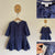 Burberry blue pin-cord dress Sz 6 but small fit EUC