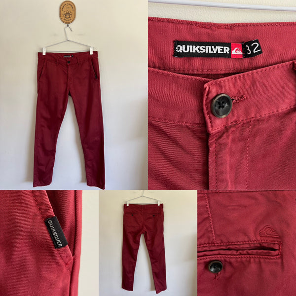 Quiksilver maroon chino pants Sz 32 EUC only worn a few times