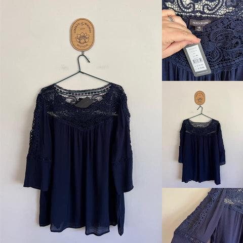 Autograph woven lace yoke top Sz 14 RRP $89.99 NWT