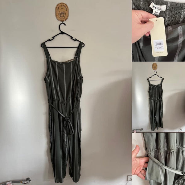 BeMe olive culotte jumpsuit Sz 20 RRP $129.99 NWT