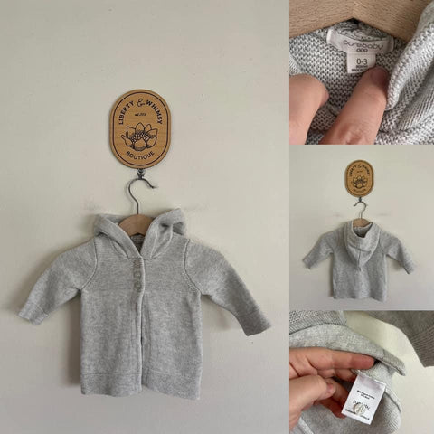 Purebaby grey cotton/wool jacket Sz 000 as new