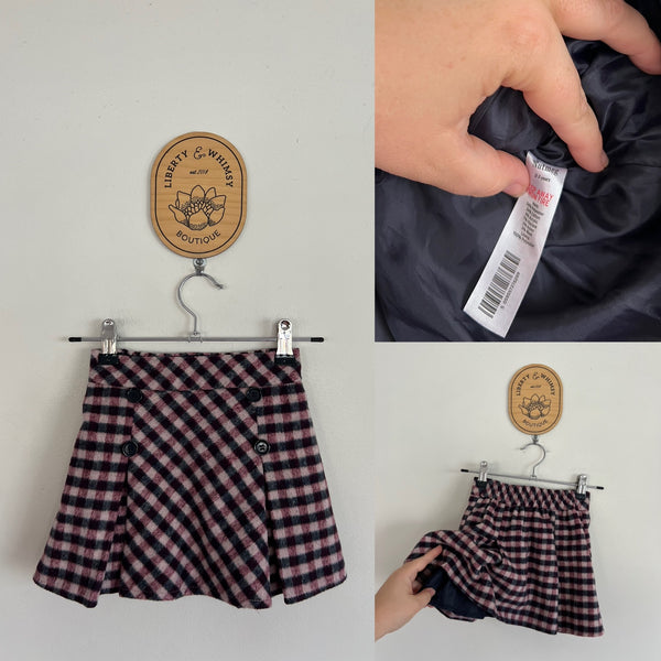 Nutmeg check fleece skirt Sz 2-3 as new