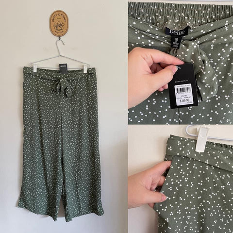 BeMe khaki wide leg dot pants Sz 16 RRP $89.99 NWT