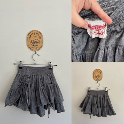Paper Wings grey stripe bustle skirt Sz 2 as new
