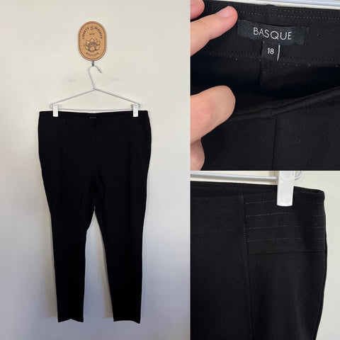 Basque black ponte pants Sz 18 as new