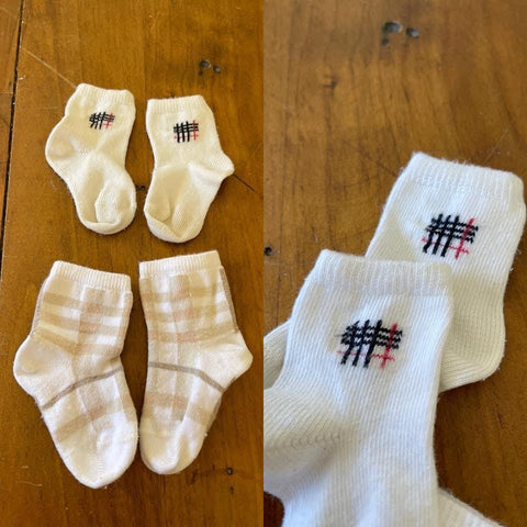Burberry socks x 2 pairs Sz 15 EUC/VGUC