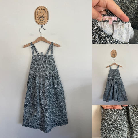 Printebebe ditsy floral pocket pinnie Sz 6 NWOT