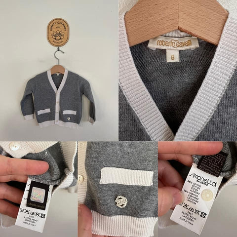 Roberto Cavalli cotton/cashmere cardigan Sz 6m as new