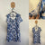 Mango Basics white/blue leaves dress Sz XS as new