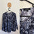 Basque l/s navy paisley tie front top Sz 18 as new (washed)