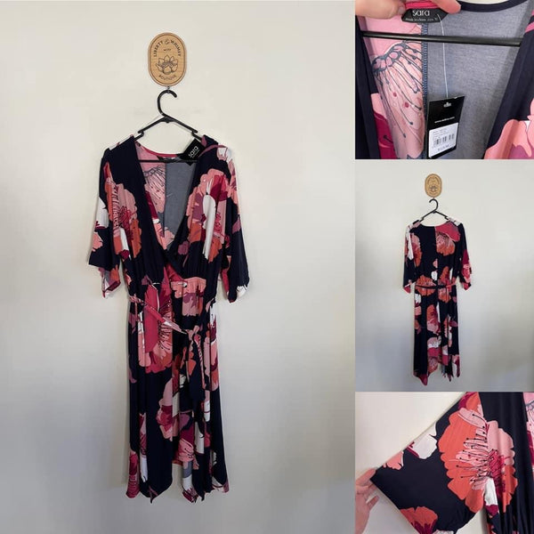 Sara floral crossover dress Sz 16 RRP $129.99 NWT