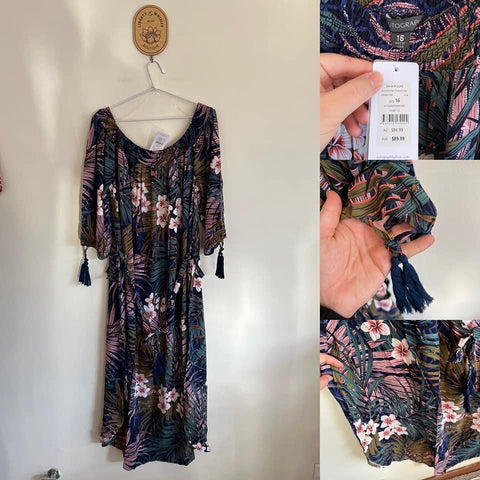 Autograph ruched neck maxi dress Sz 16 RRP $89.99 NWT