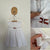 My First Chicco white cotton/linen bow dress Sz 18m EUC