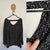 Basque l/s black ditsy floral top Sz 20 EUC
